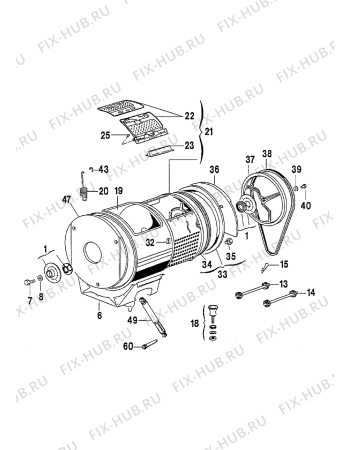 Взрыв-схема стиральной машины Zanussi TL1074H - Схема узла Tub and drum